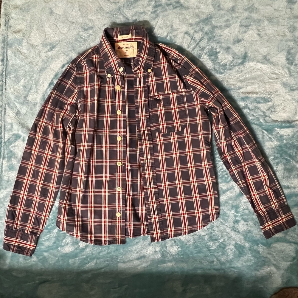 Abercrombie kids button down flannel small